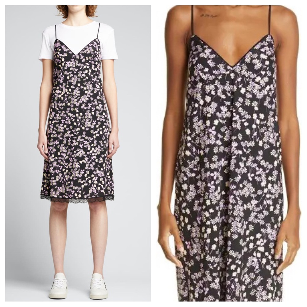 Meryll Rogge Mini Daisy Pink Floral Slip Dress